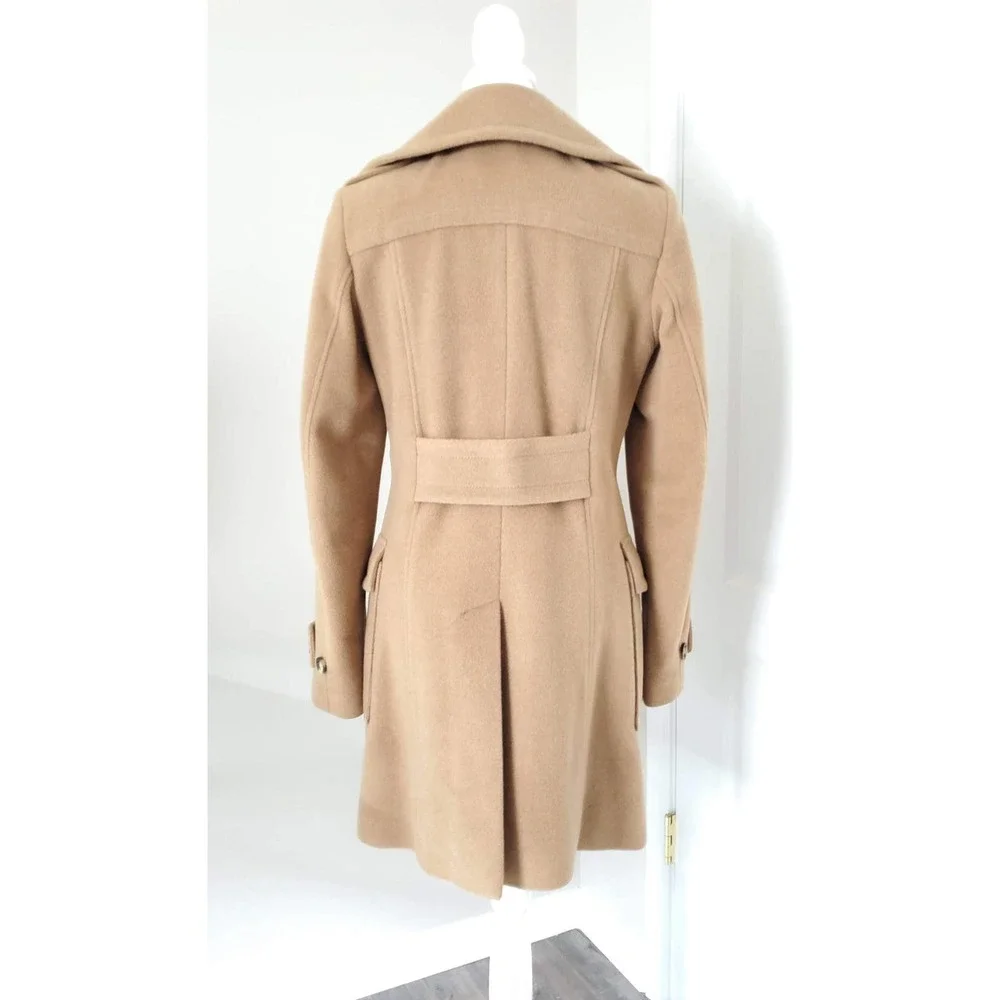 Burberry Camel Tan Wool Double-Breasted Trench Coat - Picture 5 of 15